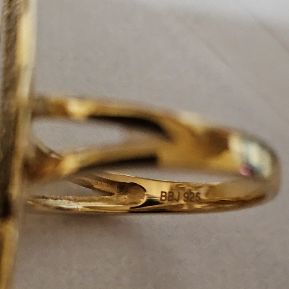 Vintage Style Mother of Pearl with Marcasites Ring 18k/925 Size 7! - Picture 8 of 14